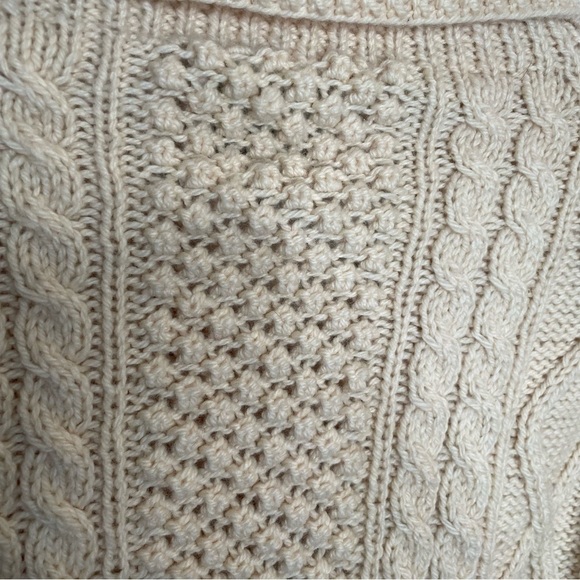 Kennedy of Ardara Irish Hand Cable Knit Pure Wool Fishermans Sweater in Cream M - Picture 7 of 16